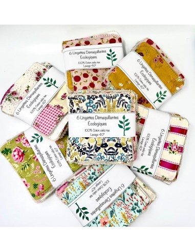 LOT DE 6 LINGETTES LAVABLES LIBERTY
