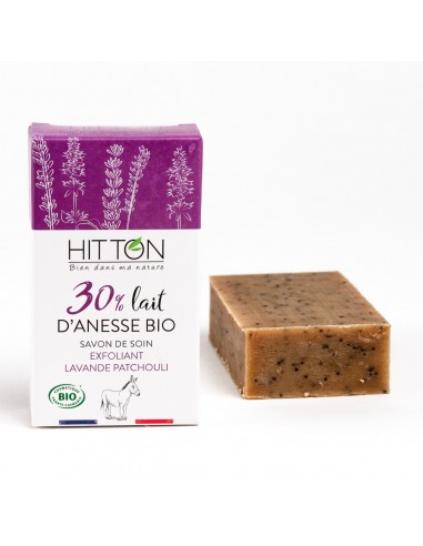Savon au lait d'ânesse bio exfoliant lavande patchouli