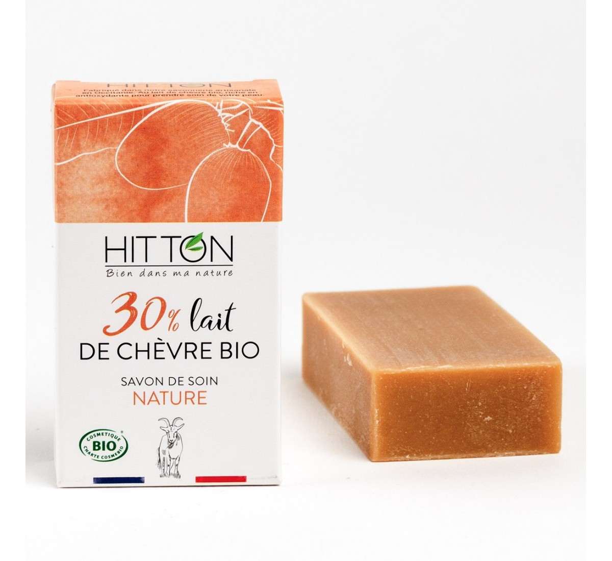 Cold processed soap bar with 30% organic goat milk