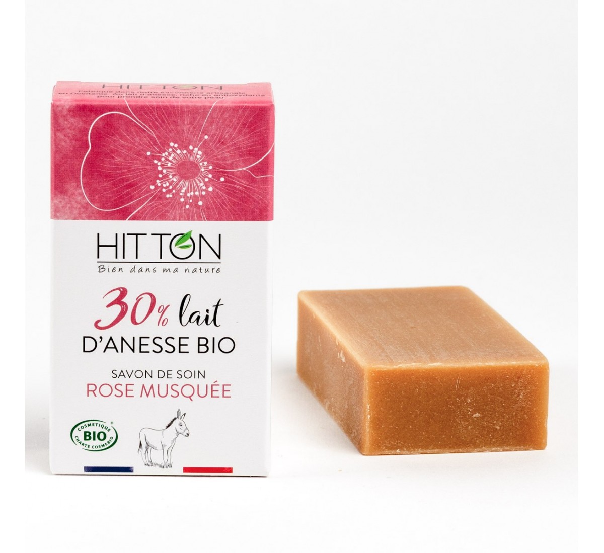 Savon au lait d'ânesse bio - rose musquée